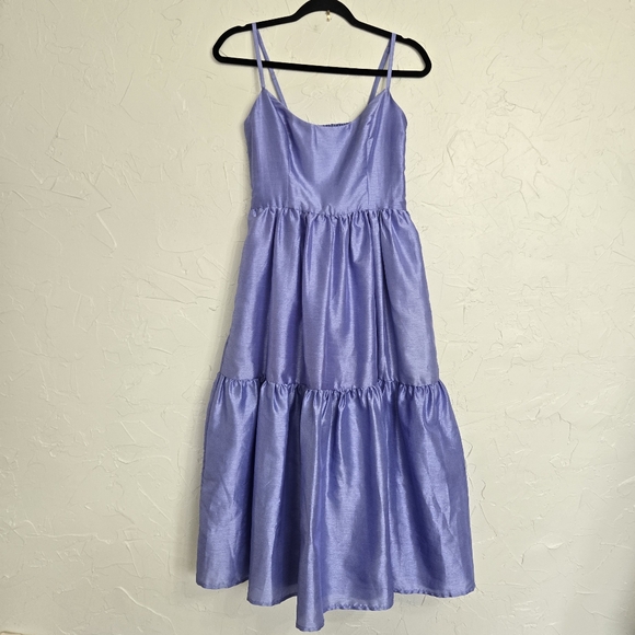HUTCH Hemline Tiered Perwinkle Purple Shimmer Tommy Dress, S - Picture 4 of 13